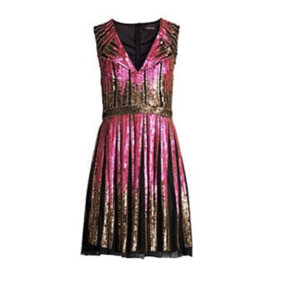 Aidan Mattox Swing Sequin sleeveless Cocktail Dress - Picture 3 of 6